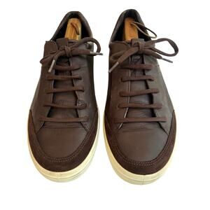 ECCO Men’s Soft Leather Sneakers Brown Lace Up Comfort Shoes Size 13